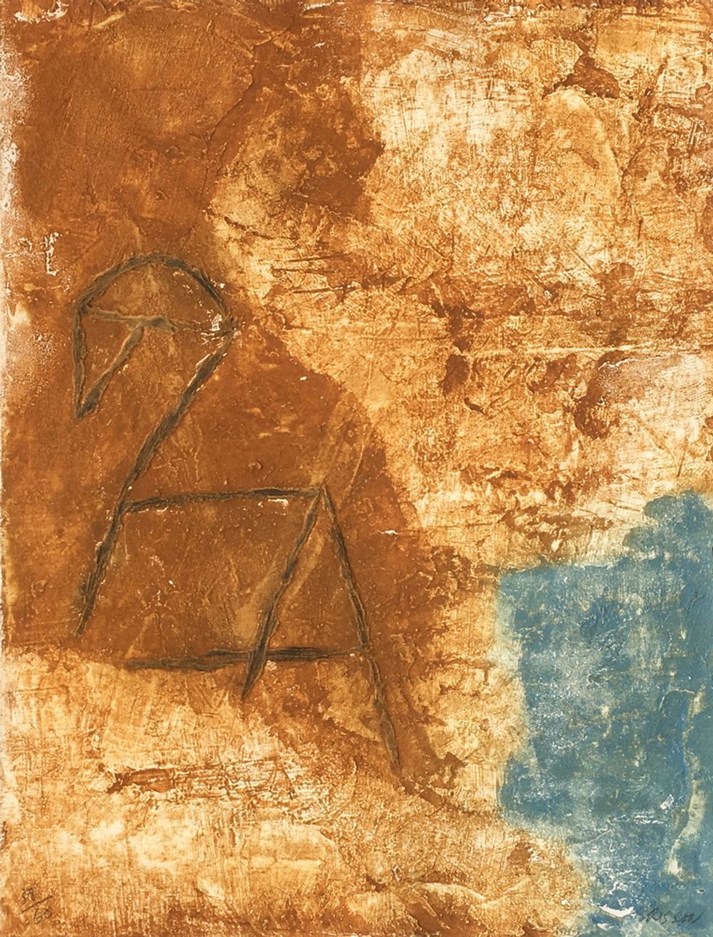 Pierre Marie Brisson Gesigneerde Carborundum Ets Promenade Rupestre I 1983
