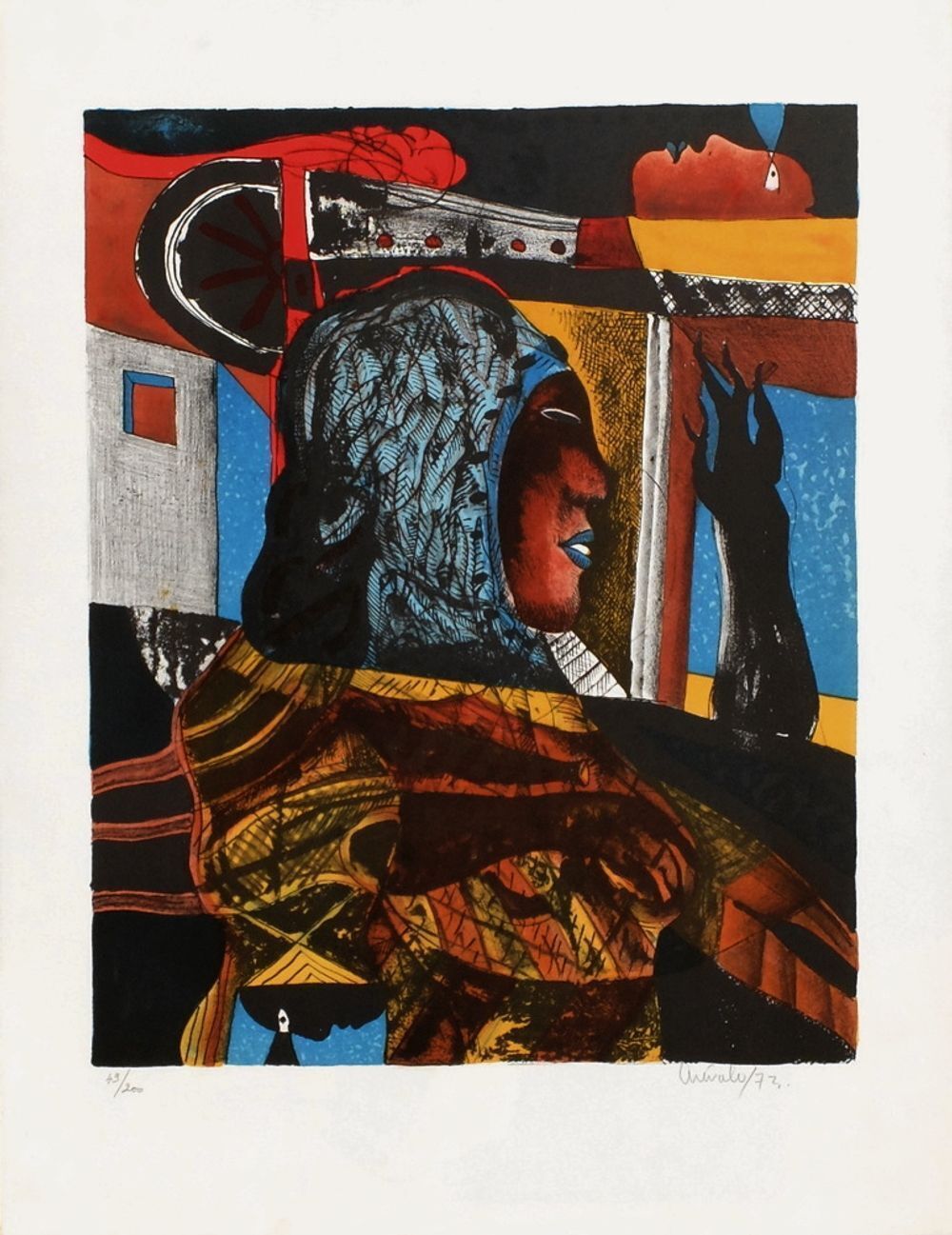 Javier Arevalo Gesigneerde Lithografie Femme 1975