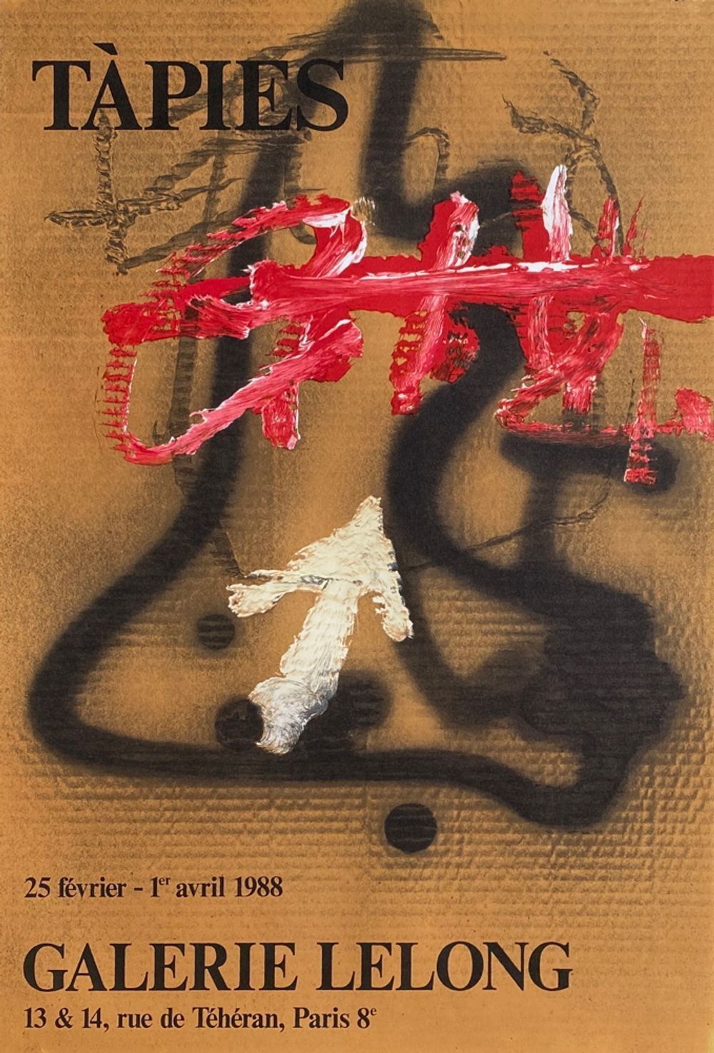 Affiche Expo 88 Galerie Lelong, Antoni Tapies