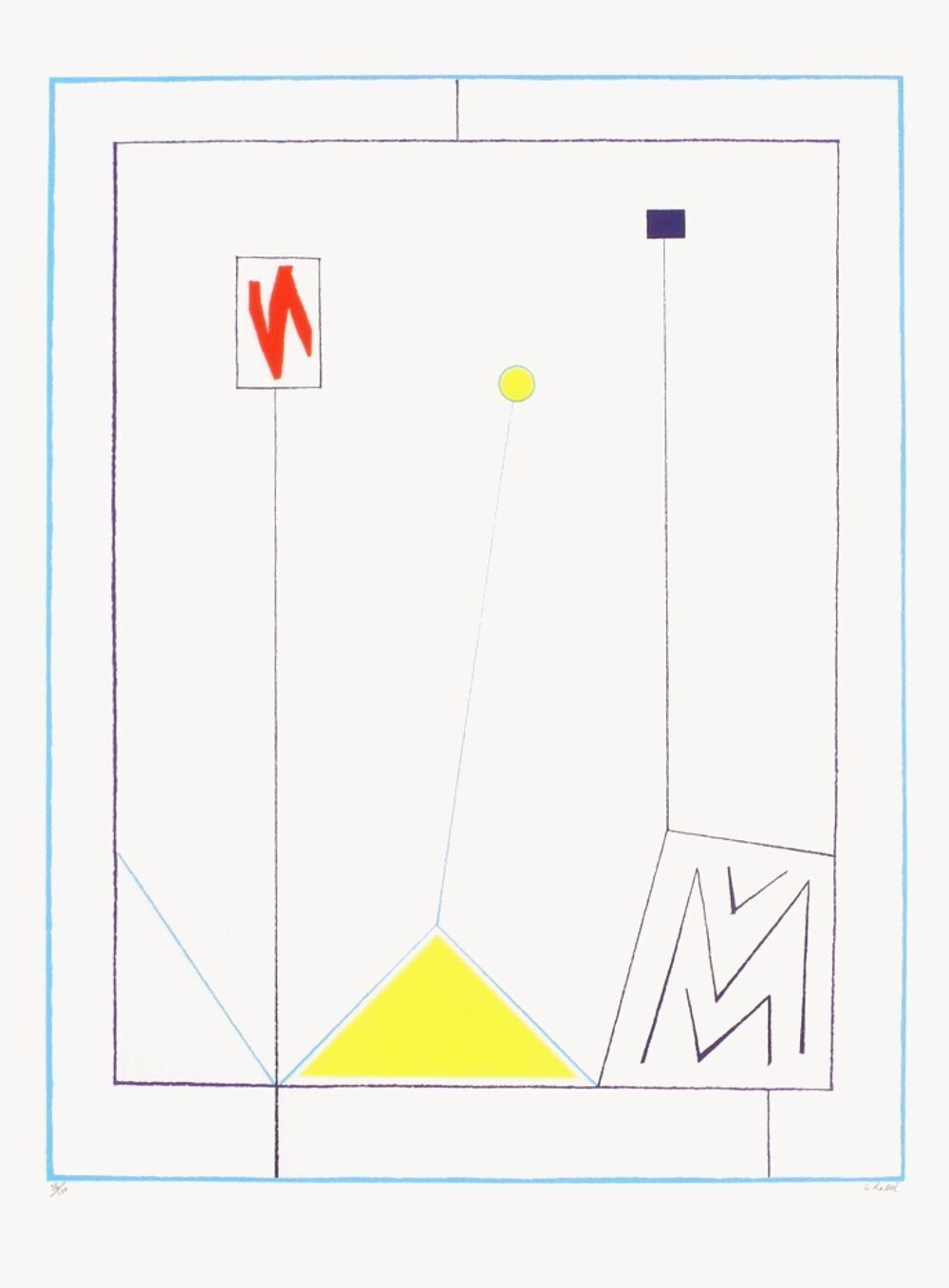 Jean Claude Rossel Gesigneerde Zeefdruk Composition III