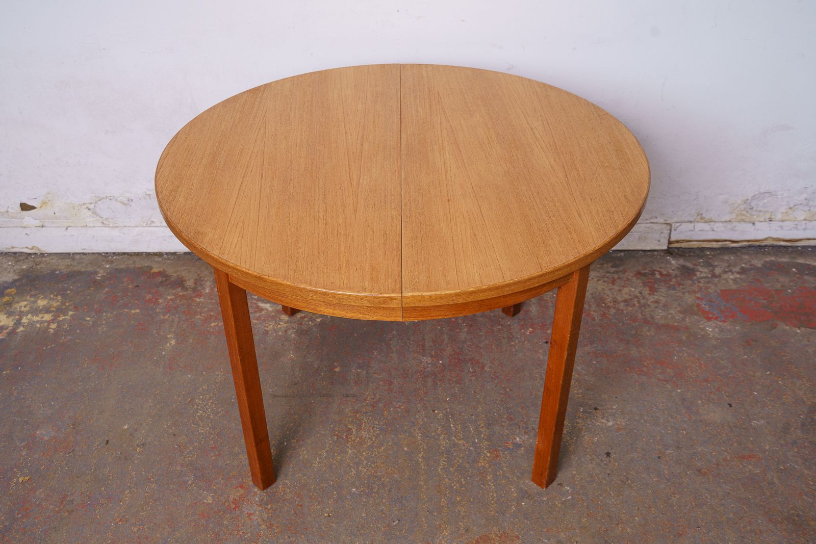 Danish Mid Century Teak Round Double Extending Dining Table photo furniture