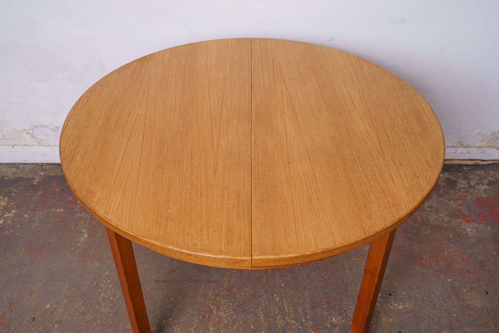 Danish Mid Century Teak Round Double Extending Dining Table photo for sale