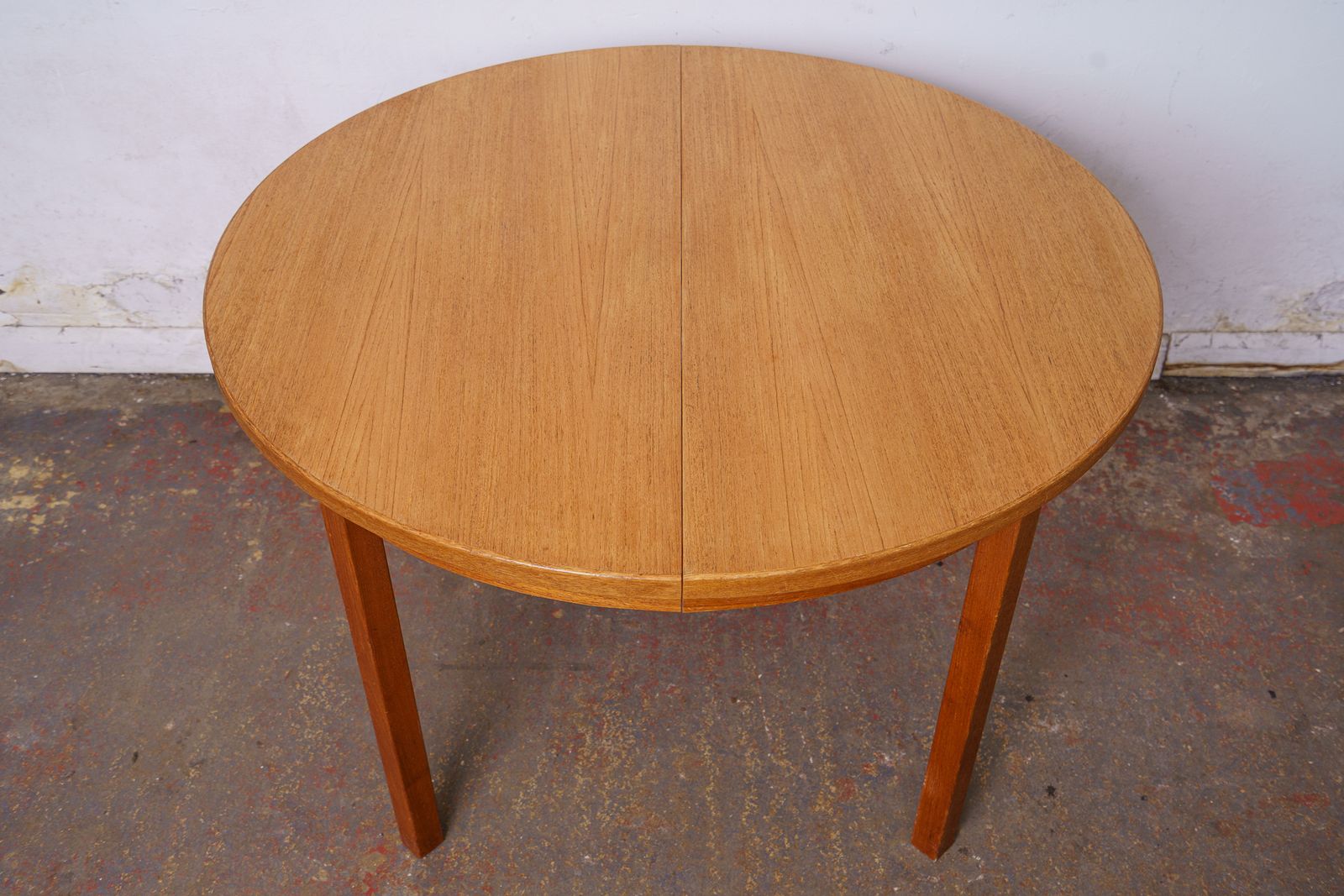 Danish Mid Century Teak Round Double Extending Dining Table photo buy