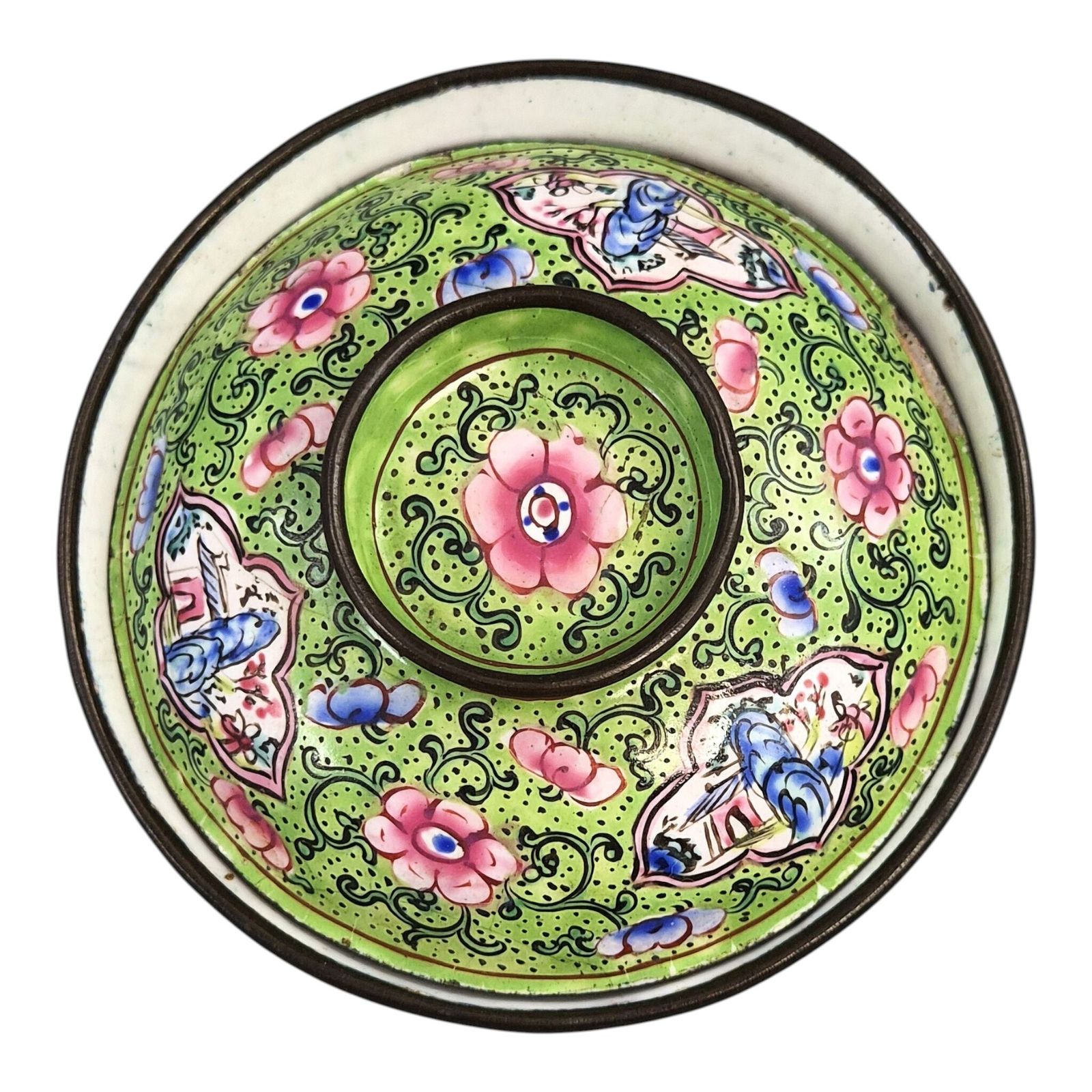 650.0 Chinese Qing Dynasty Canton Enamel Gaiwan Set, C. 1850–1860 photo