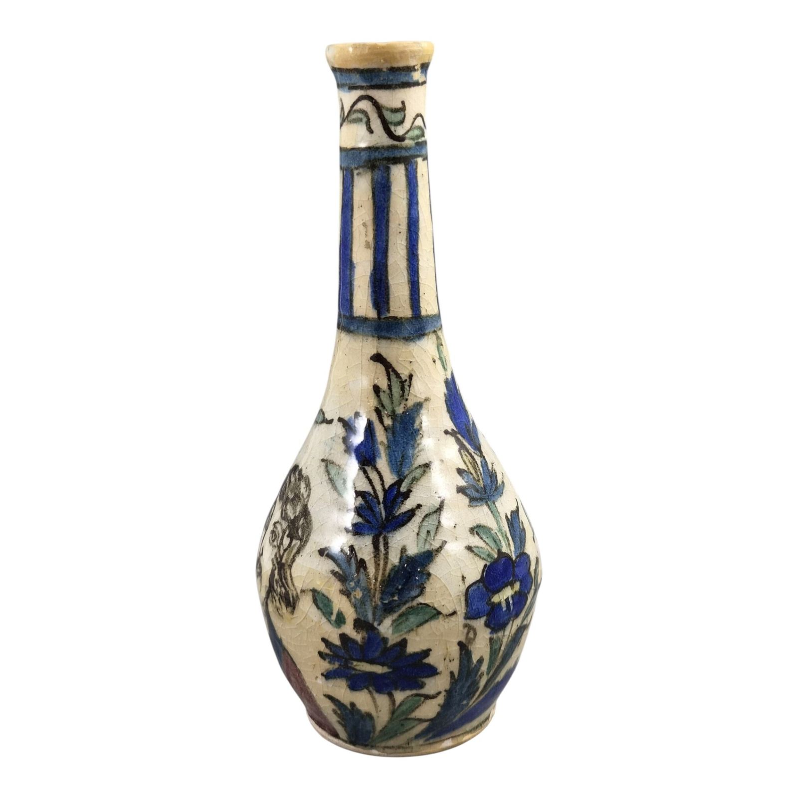 Qajar Steengoed Fles Vaas Met Portretdecoratie, Ca.1850 1880 photo furniture
