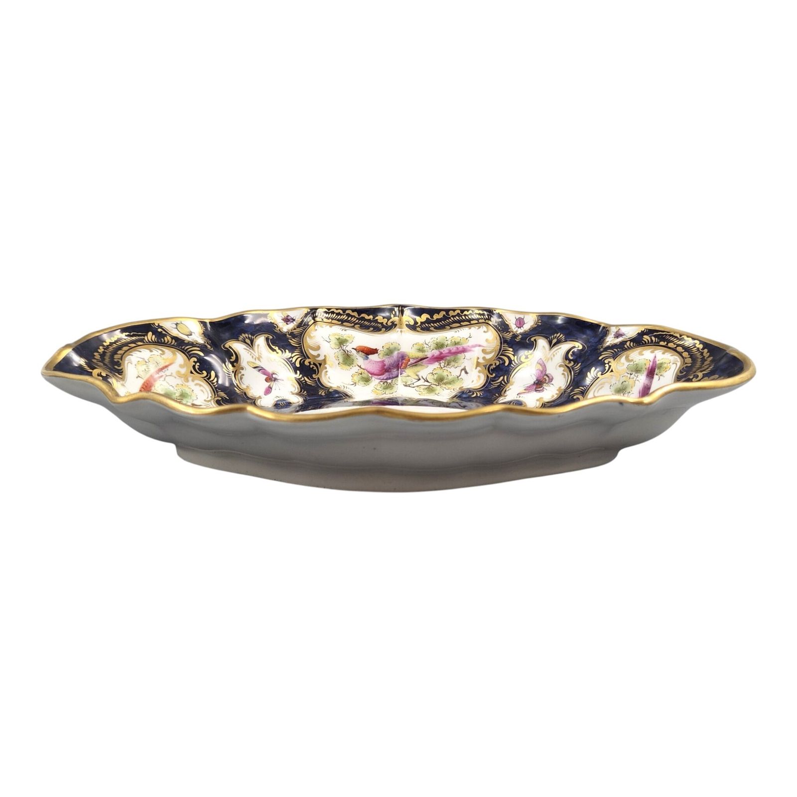 Edwardiaans Royal Worcester Blue Scale porseleinen schaal, 1901 photo 400.0