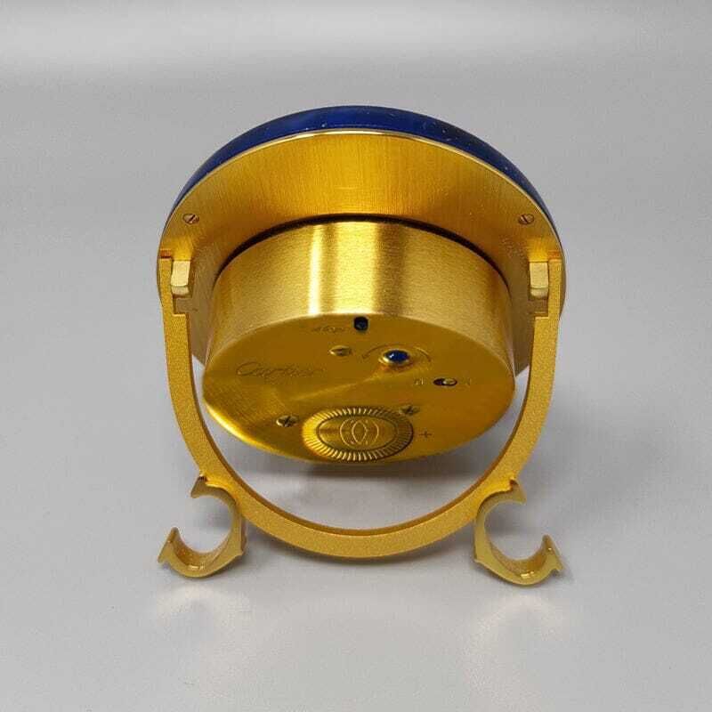 1980s Gorgeous Cartier Alarm Clock Pendulette Lapis Lazuli. Made In Swiss photo vinterior