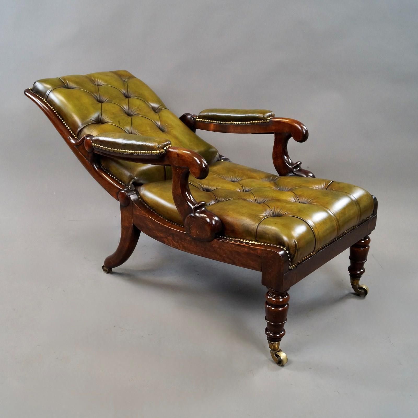 A William IV Button Leather Reclining Chair photo furniture