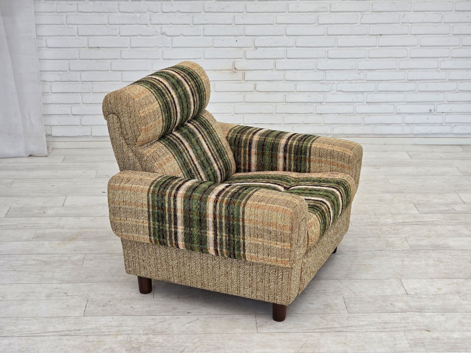 1980s, Danish Club Chair By Nisbo Horsens, Furniture Wool. photo vinterior