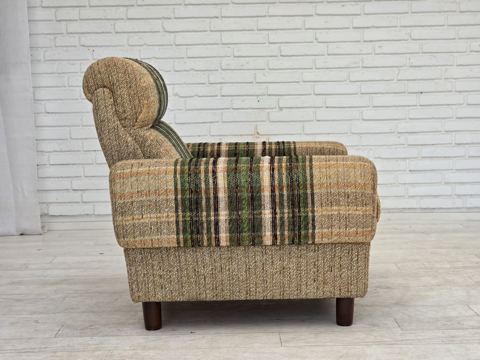 Furniture 1980s, Danish Club Chair By Nisbo Horsens, Furniture Wool. photo