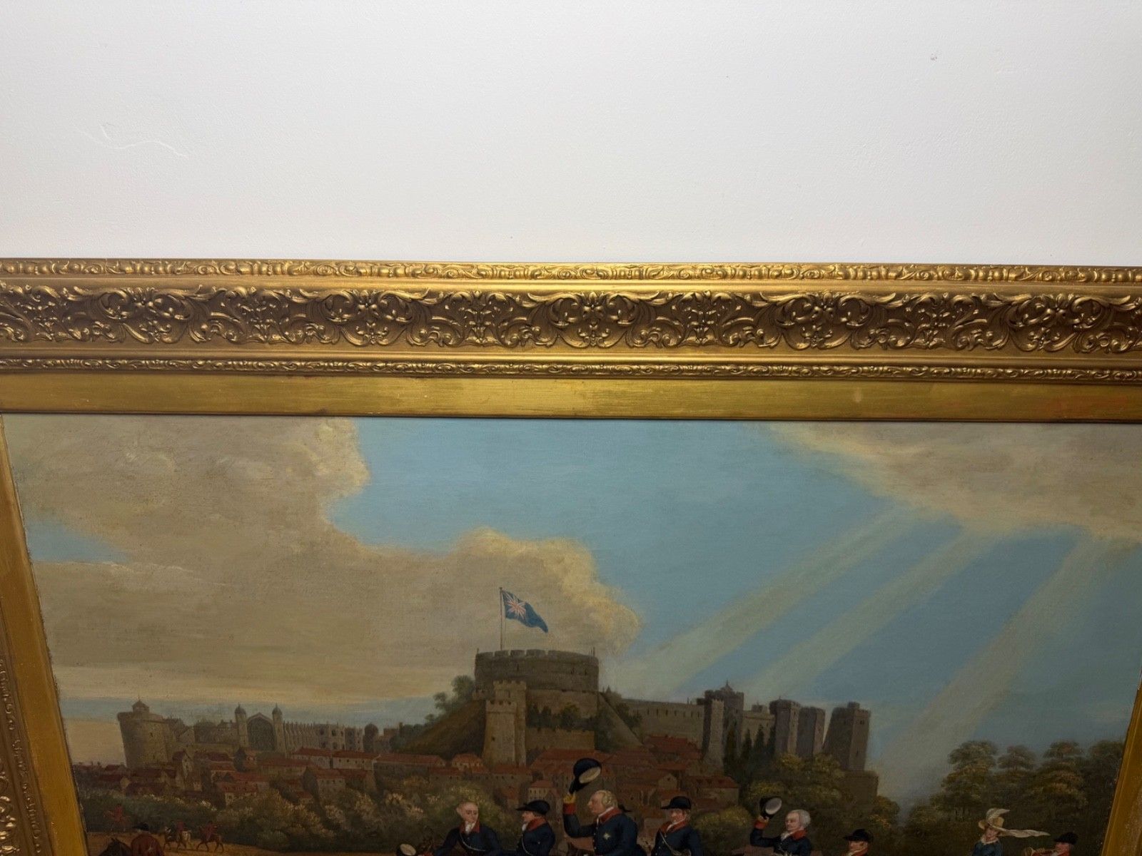 18000.0 Groot schilderij, 19e eeuw, olieverf, Koning George III terugkerend van de jacht, Windsor Castle op de achtergrond, naar James Pollard photo
