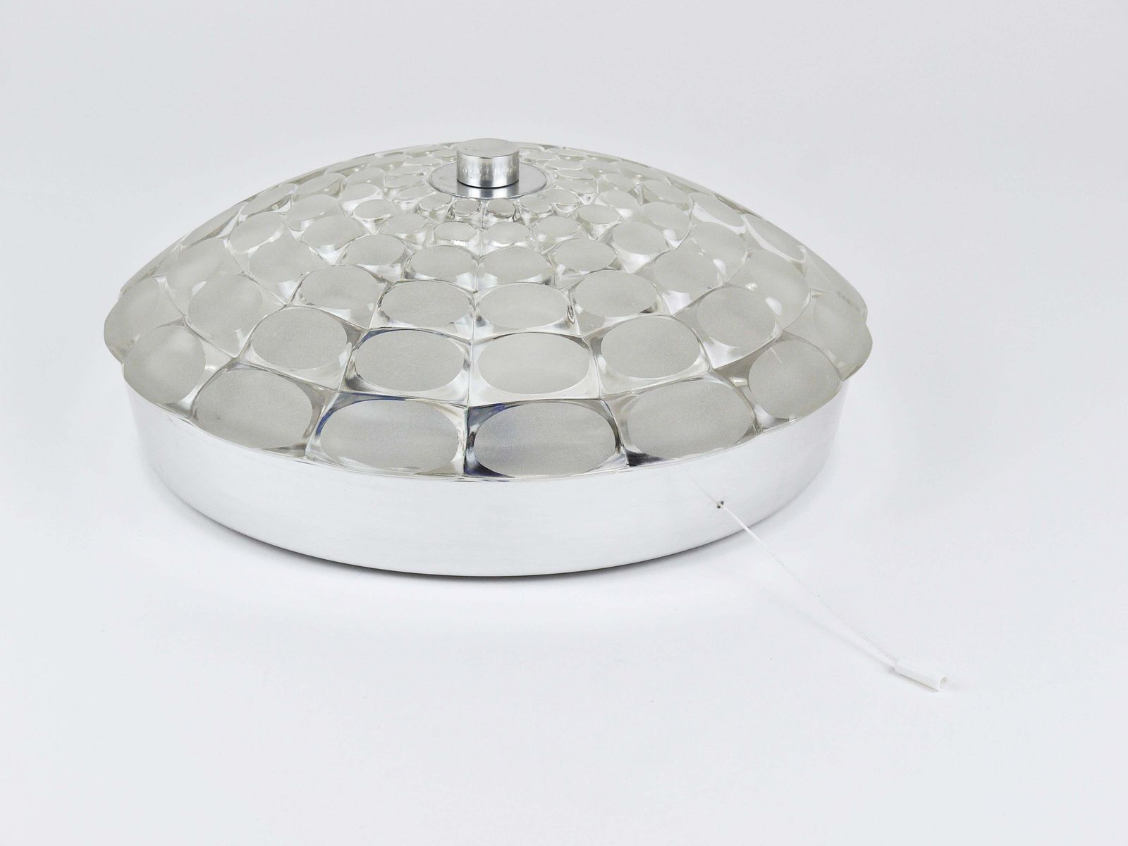 Peill & Putzler Grote Ronde Op Art Glazen Wandlamp, 1970s photo vintage