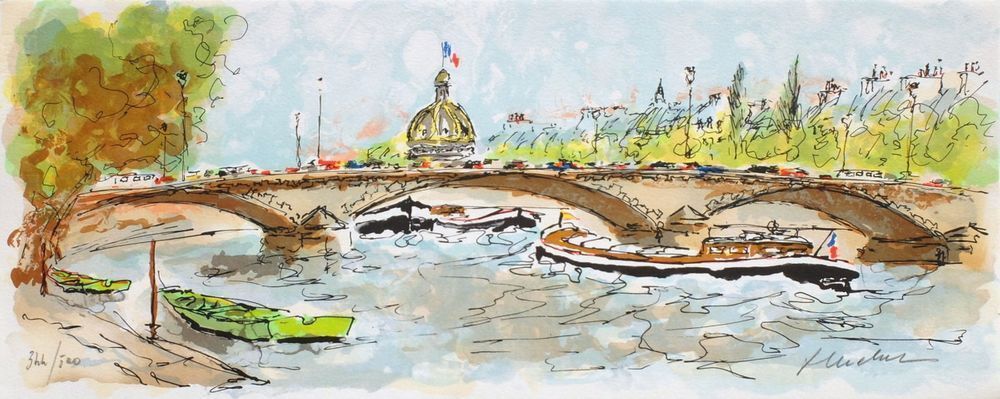 Urbain Huchet Signed Lithograph Suite Paris II 1995