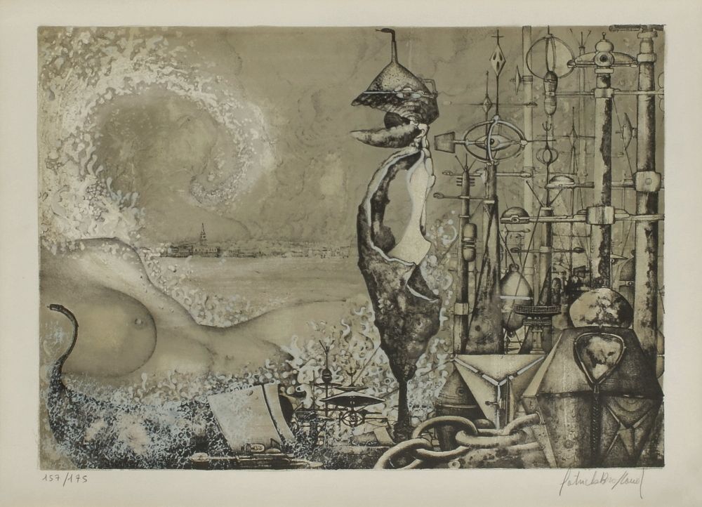 Patrick Brissaud Gesigneerde Lithografie Venise Est Une Femme I 1970