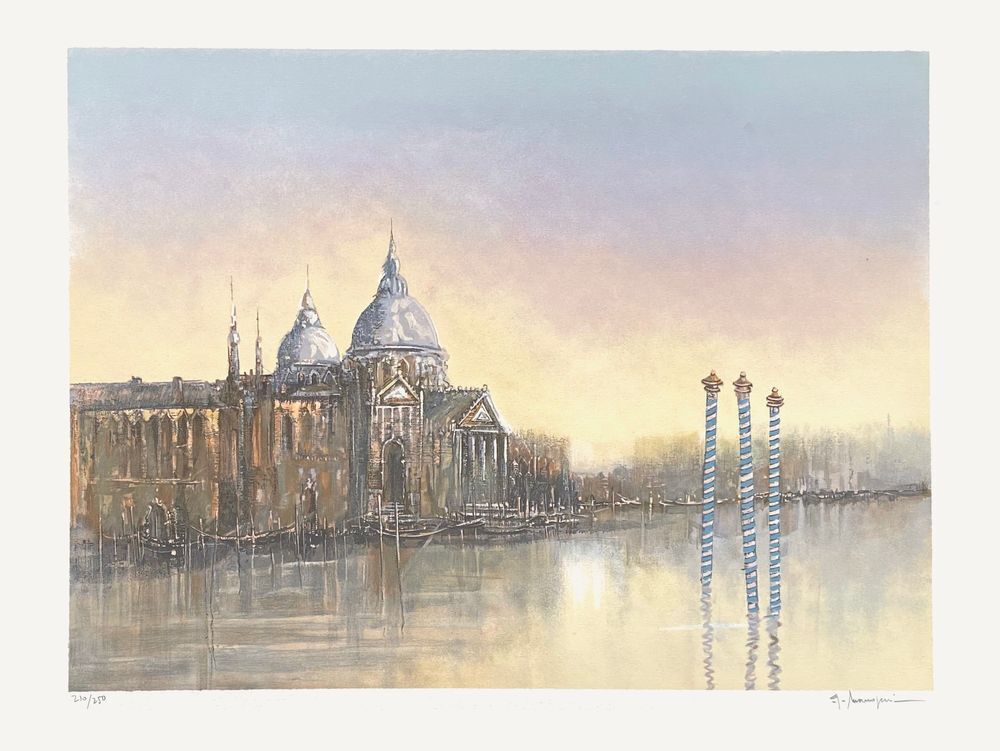 Alferio Maugeri Signed Lithograph Le Grand Canal à Venise 1995