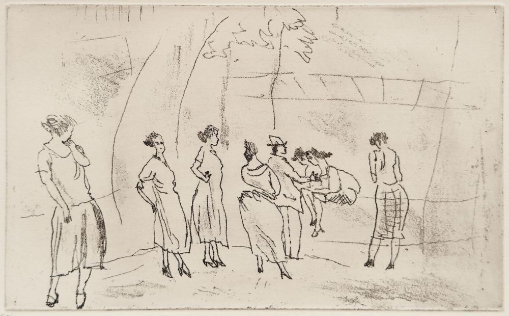 Jules Pascin Etching Dans Un Square 1980 photo furniture