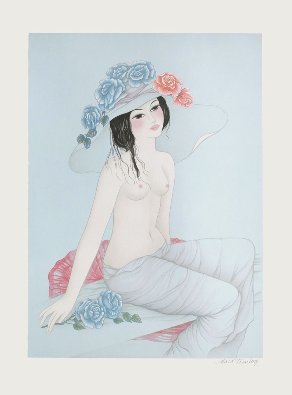 Mara Tran Long Gesigneerde Litho Agathe 1987