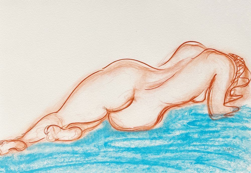 Marie Jo Bourron Signed Lithograph Etude De Nu I 1990