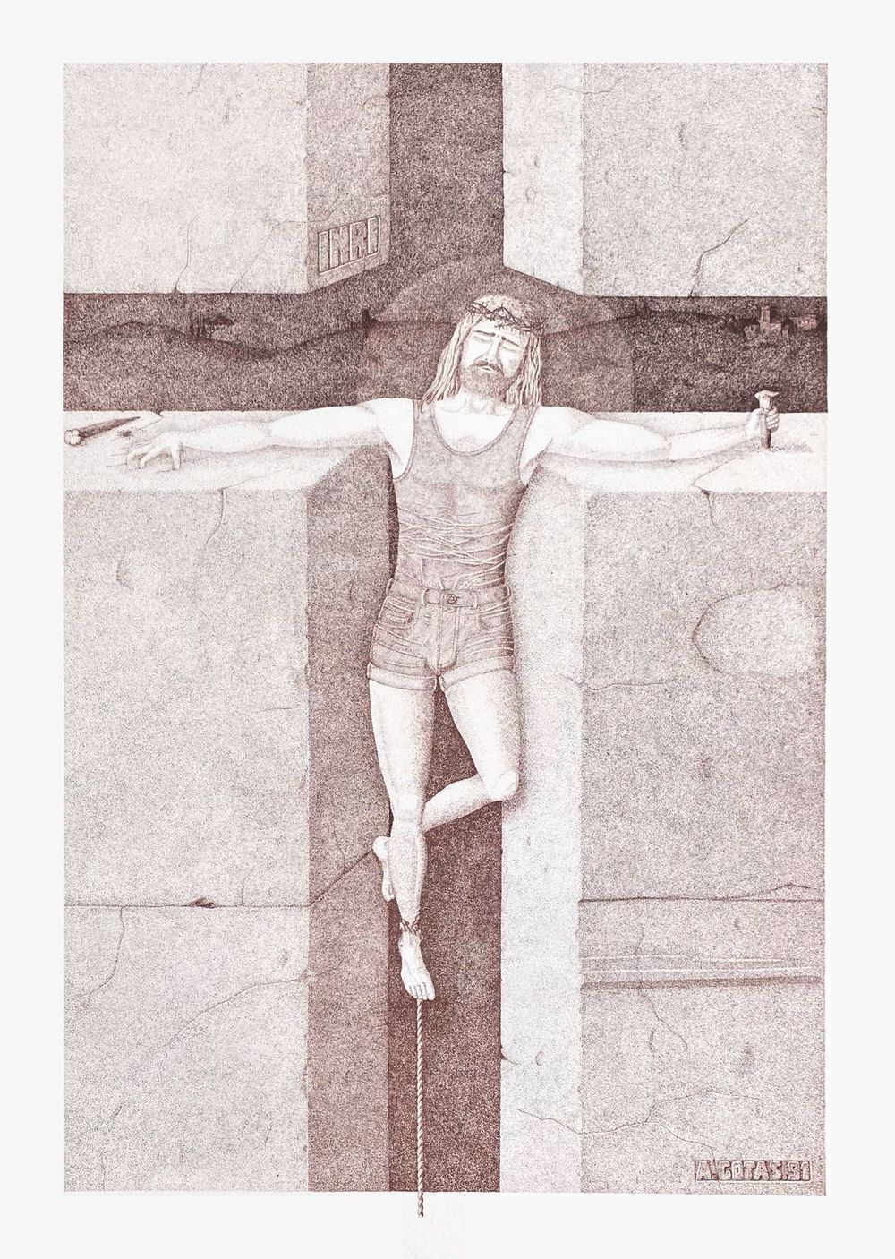 Alain Gotas Screenprint Le Christ 1991