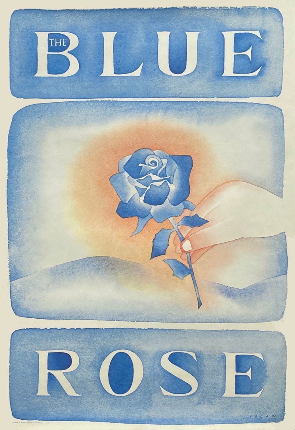 Jean Michel Folon Poster Blue Rose 1980