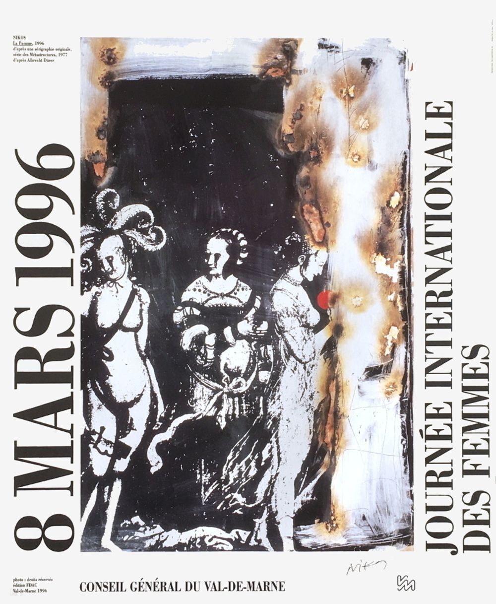 Nikos Gesigneerde Poster Journée Internationale Des Femmes (Gesigneerd) 1996