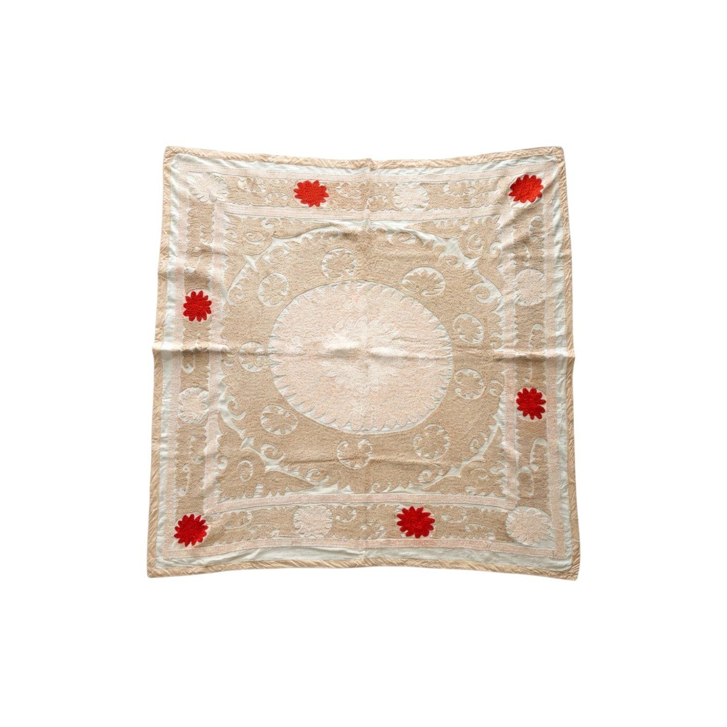 Suzani Embroidered Wall Hanging — 1960s Embroidery — 143 X 146 Cm