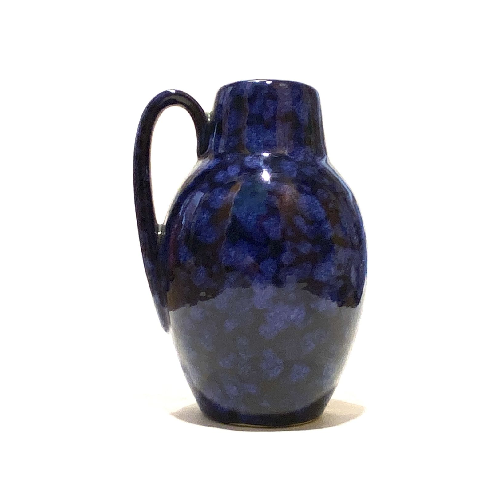 Scheurich Keramik 414 16 Vase In Navy & Blue/Purple Mottled Glaze, 1970 West German Pottery