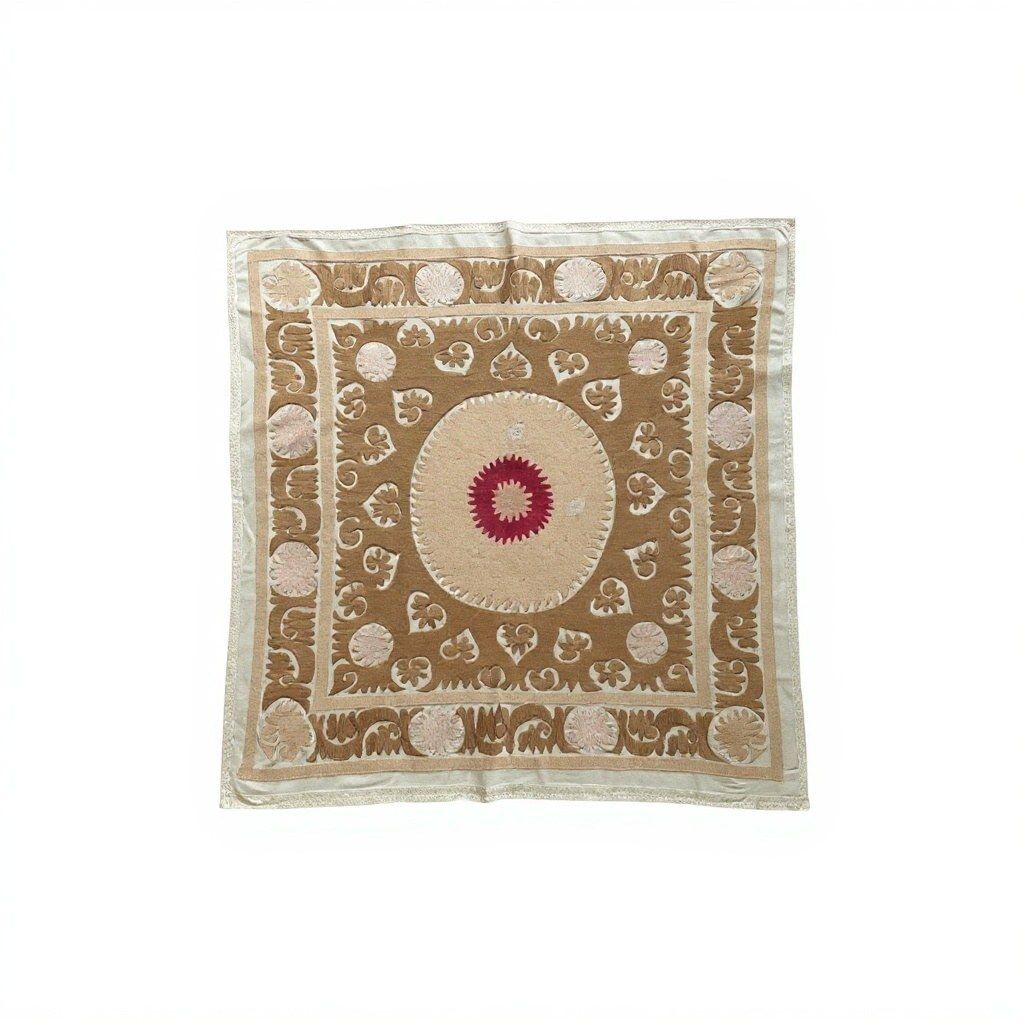 Embroidered Suzani Tablecloth From Bukhara 145 X 154 Cm