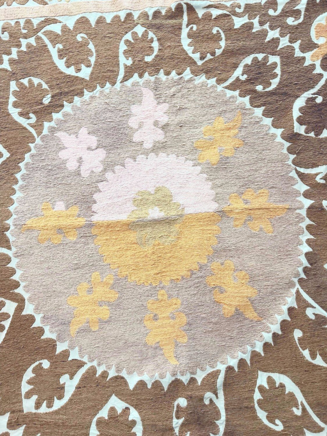 Hand Embroidered Uzbekistan Suzani Tablecloth 150 X 163 Cm photo furniture