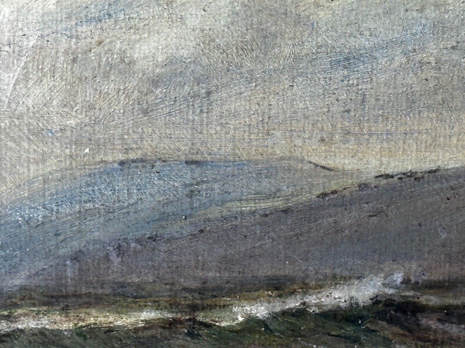 photo buy Antique Marine Oil Painting Spring Breeze & Squally Garwick Bay Isle Of Man