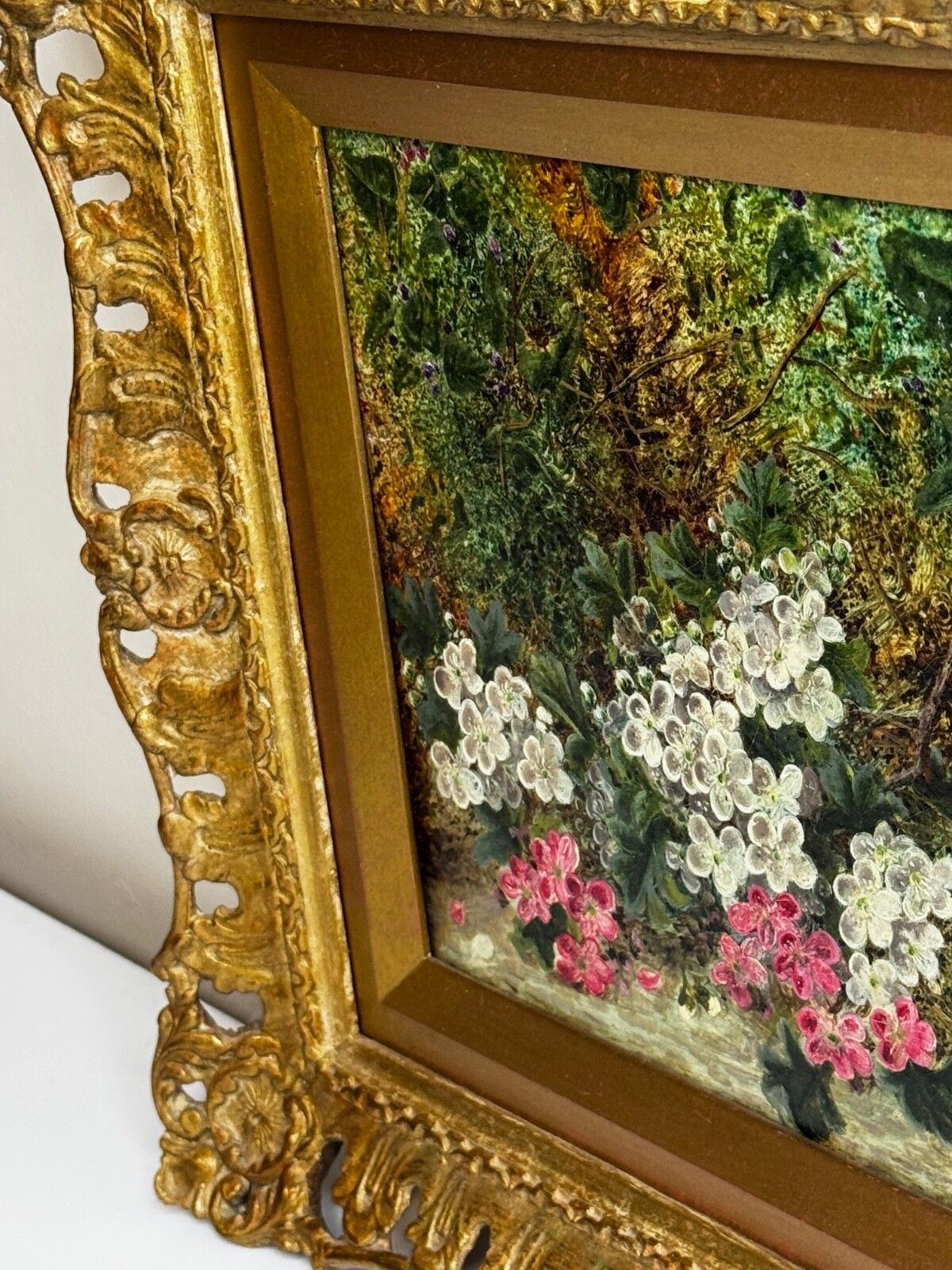 Oliver Clare Victoriaans olieverfchilderij bloesem vogelnest & blauwe eieren ca.1880-1890 photo Kunst