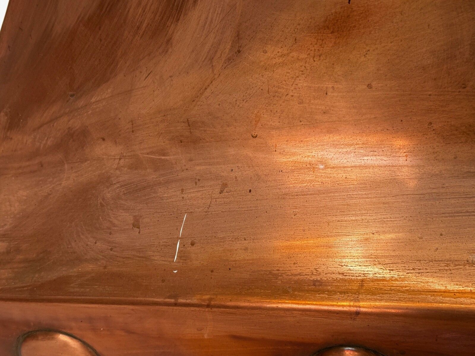 photo vintage British Georgian Revival Copper Fireplace Hood Canopy Hand Hammered Masterpiece