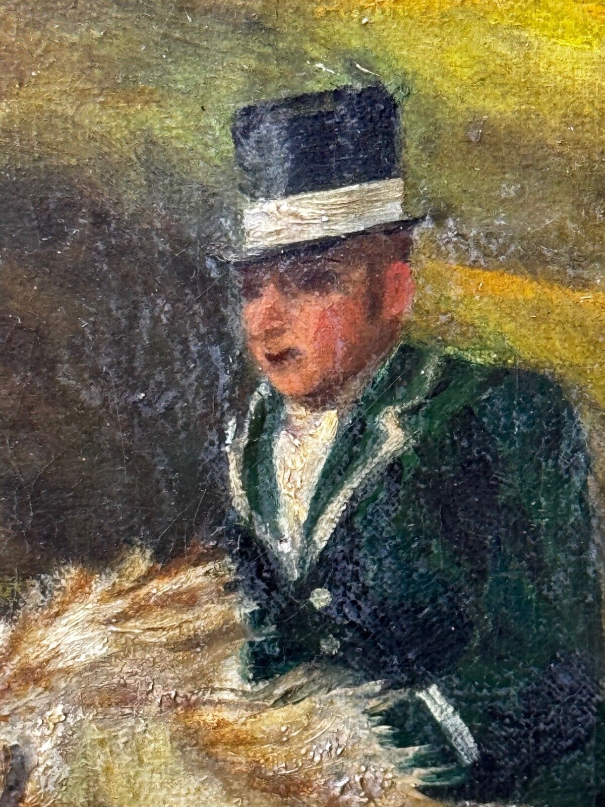 photo for sale Franse schildering uit de 19e eeuw, jachtscène met ruiter in volle galop, Guillaume Urban Régamey