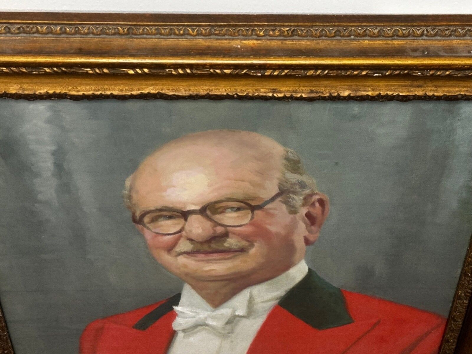 British Original Mid Century  Huntsman Oil Portrait Painting Sir Philip Grey Egerton 15th Baronet photo vinterior