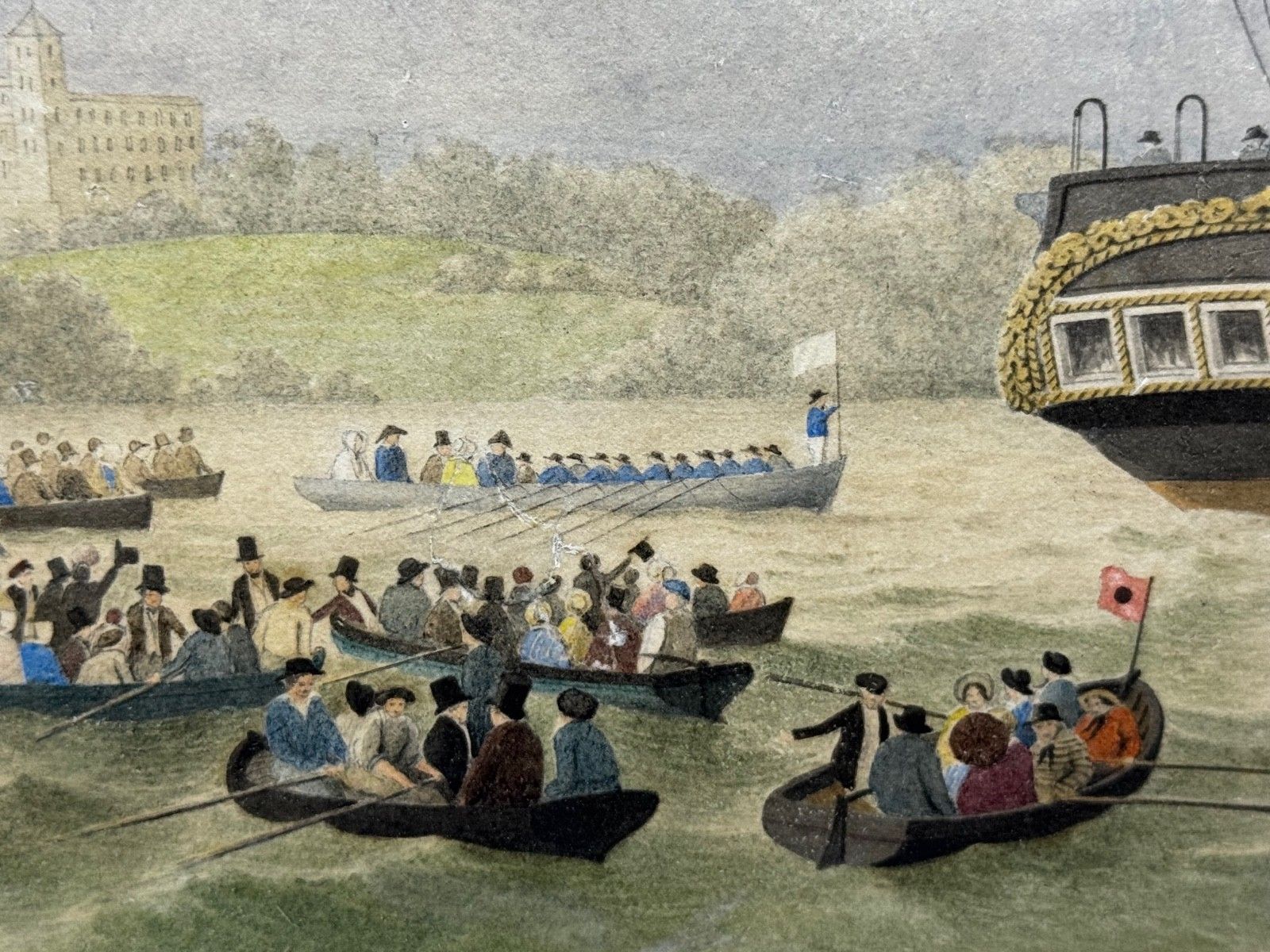 Victorian Marine Painting Hmy Victoria & Albert First Royal Steam Yacht Off Osborne House In The Manner Nicholas Matthew Condy photo vintage