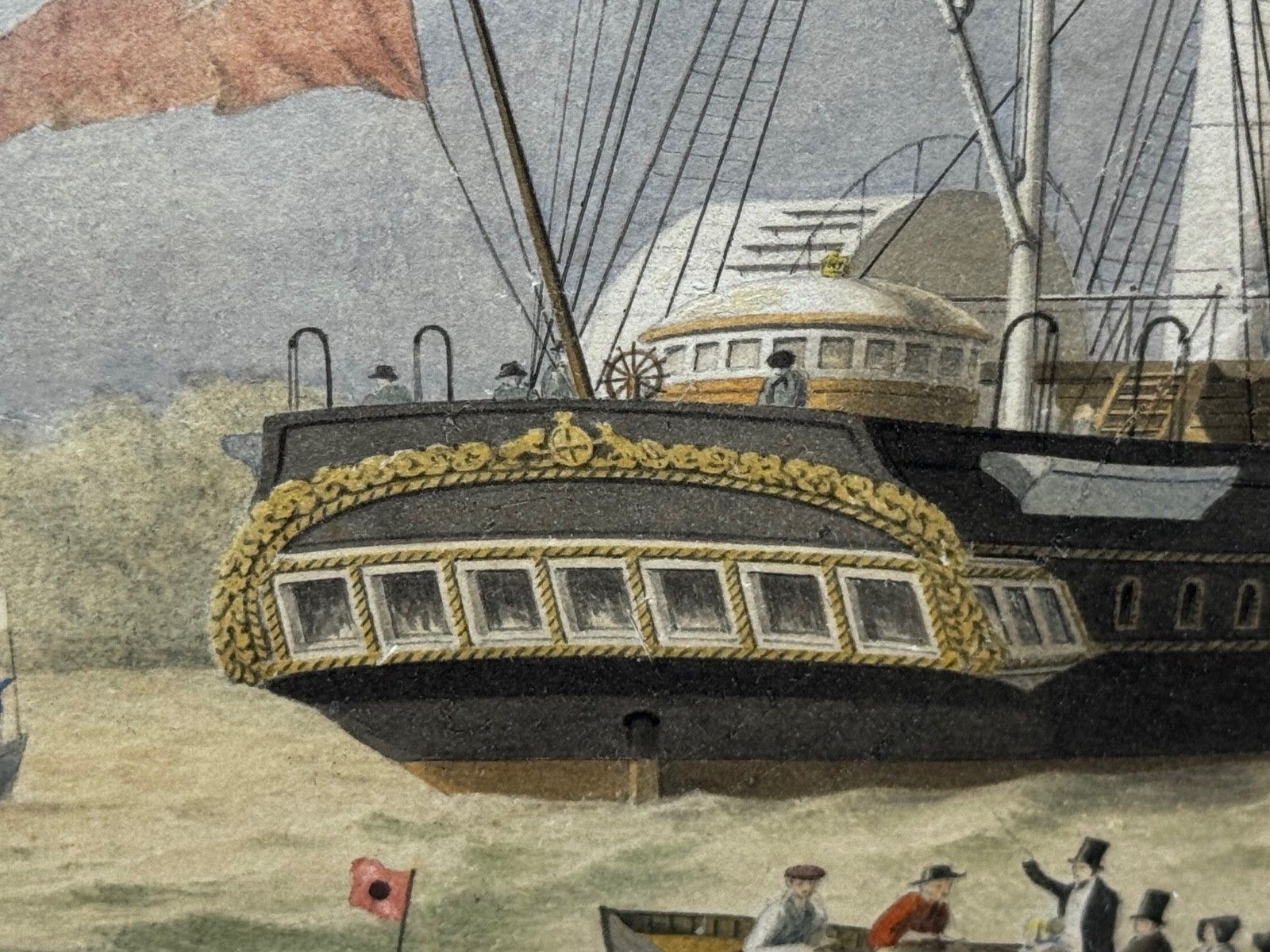 Kunst Victoriaans maritiem schilderij HMY Victoria & Albert First Royal Steam Yacht Off Osborne House in de stijl van Nicholas Matthew Condy photo