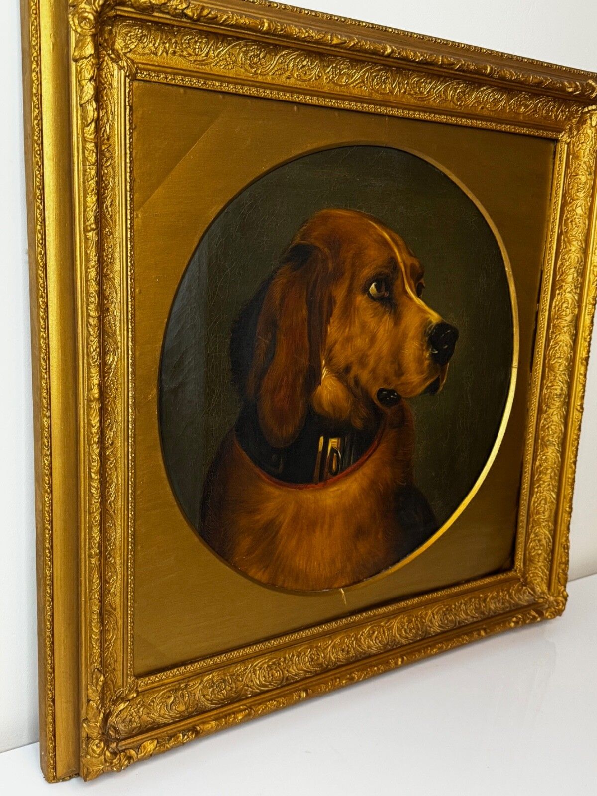 19e-eeuws olieverfchilderij, Landseer's Mastiff Bloodhound, geprezen hond Odin door William Mitchell van Maryport photo for sale