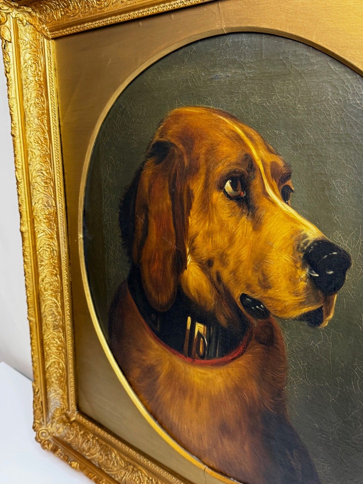 19e-eeuws olieverfchilderij, Landseer's Mastiff Bloodhound, geprezen hond Odin door William Mitchell van Maryport photo vinterior