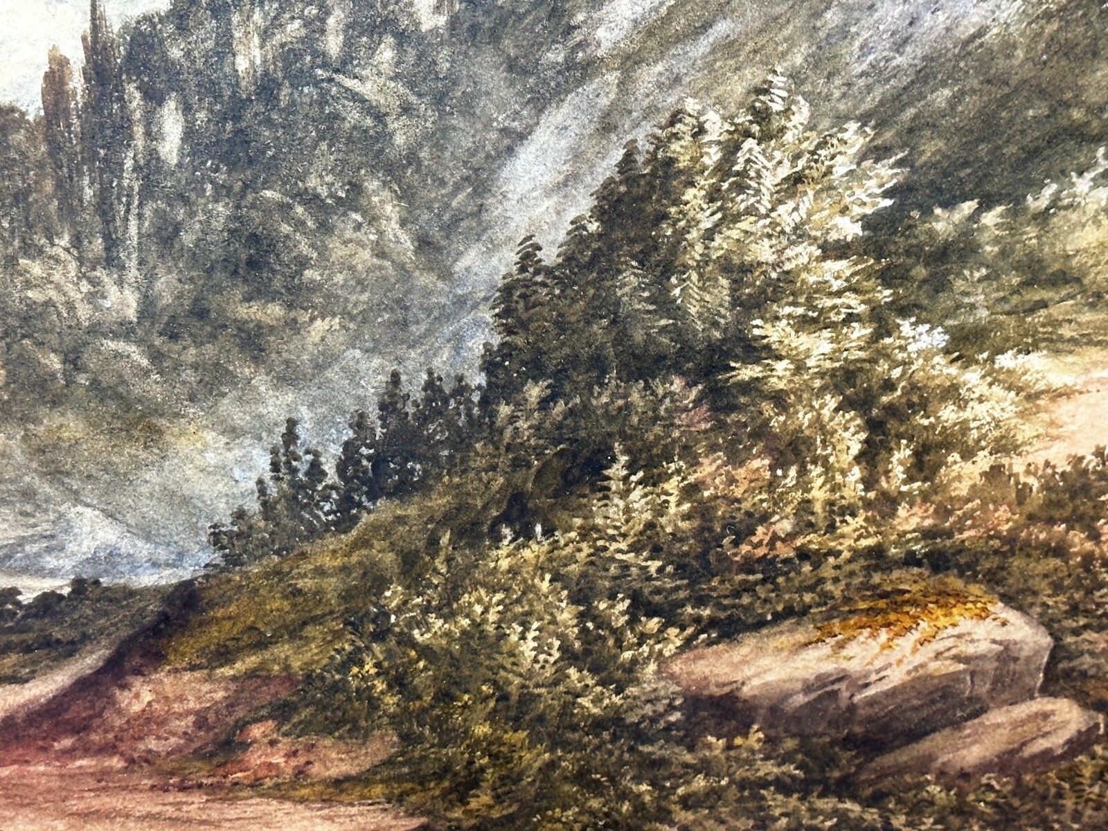 4000.0 Groot aquarel kustlandschap Babbacombe Beach Devon, begin 20e eeuw, door Samuel Edward Kelly photo