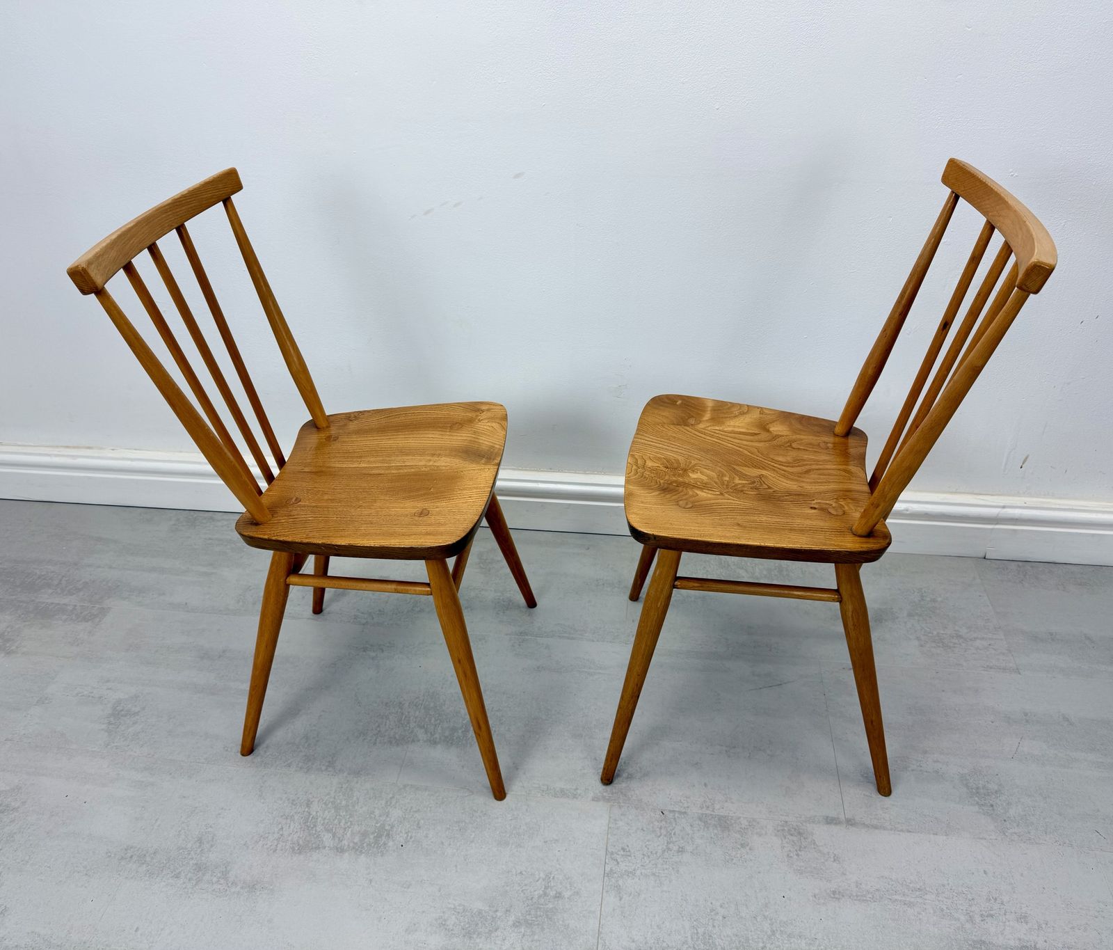 Two Ercol Stick Back Dining Chairs photo Furniture