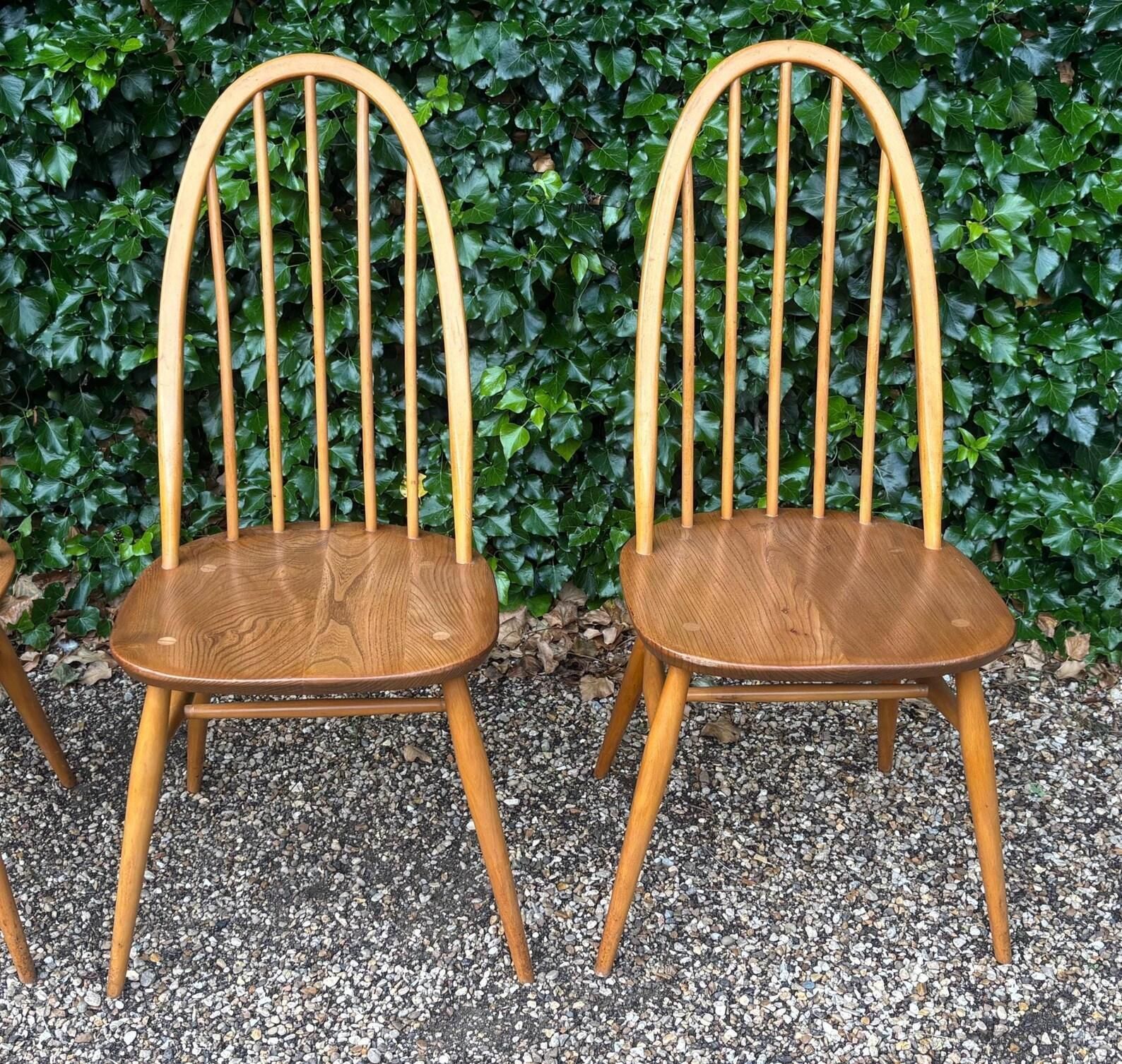 photo buy Set Of Six Ercol Windsor 365 Quaker Dining Chairs C.1960s