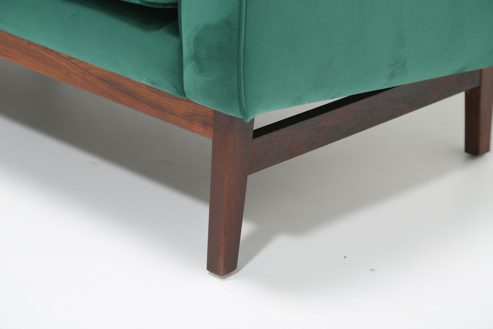 Vintage Emerald Green Velvet Large Three Seat Sofa Attributed To Kai Lyngfeldt Larsen, 1960s. photo buy