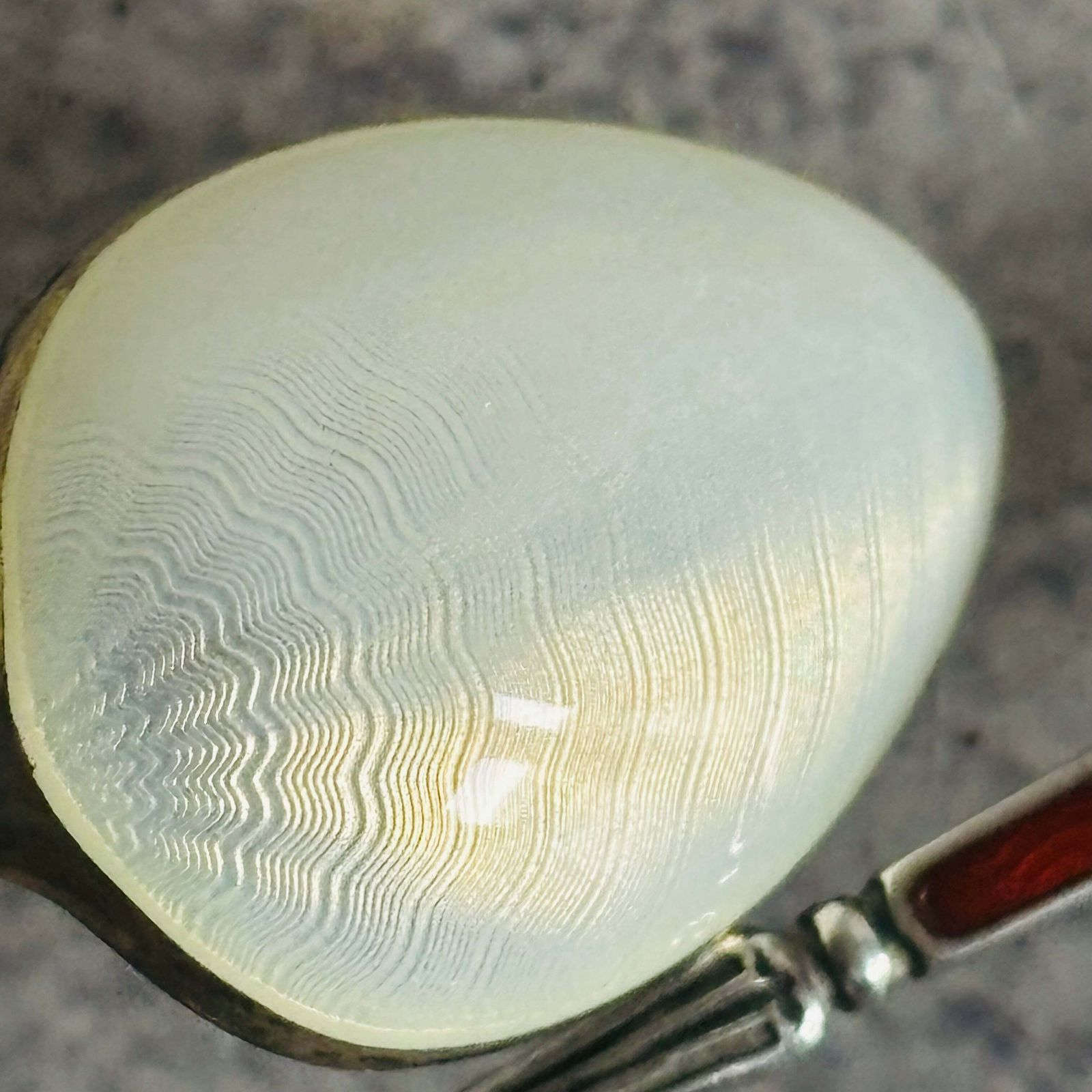 Sterling Silver Guilloche Enamel Coffee Spoon photo vinterior