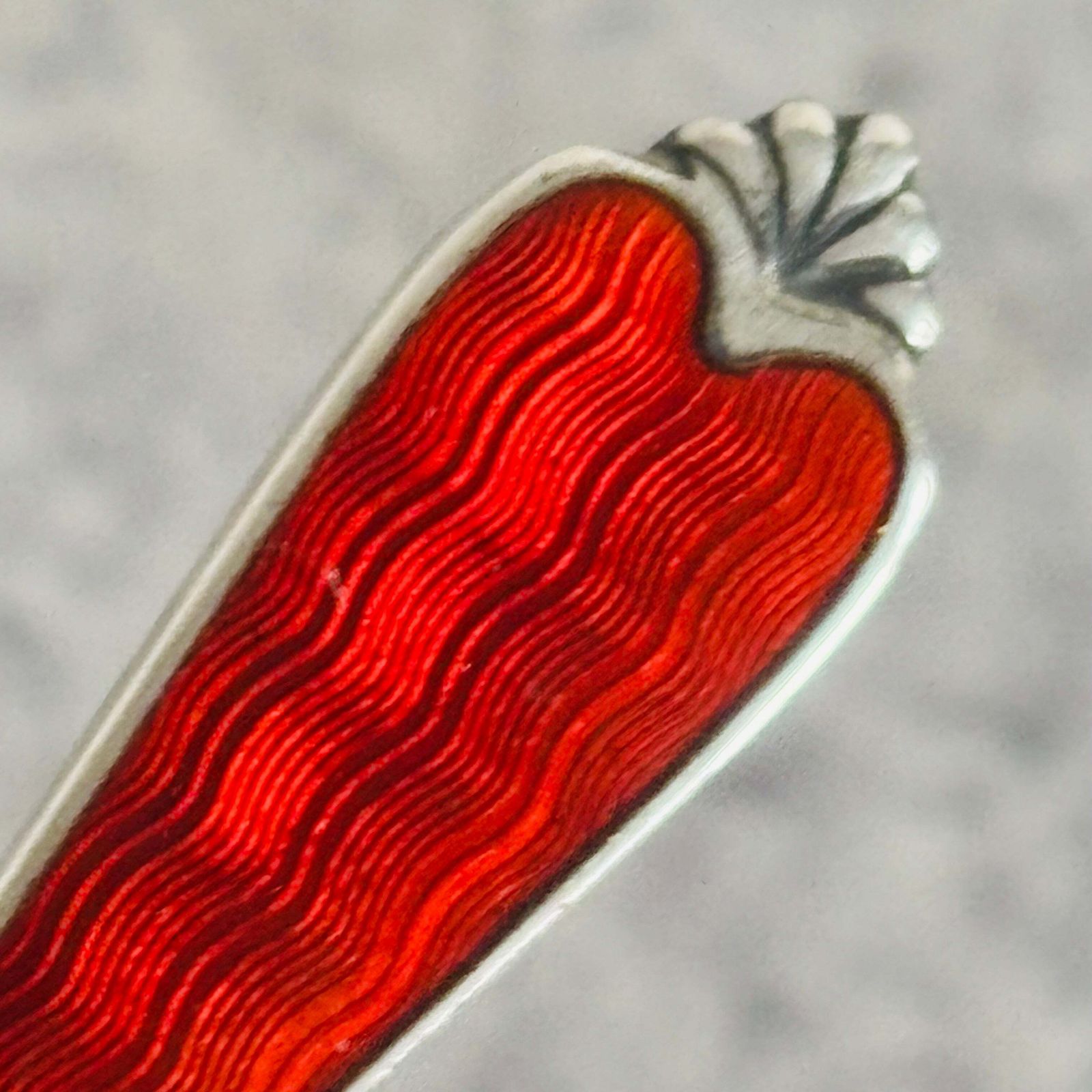 Sterling Silver Guilloche Emaille Koffielepel photo buy