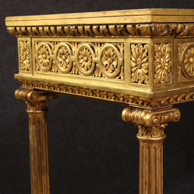 Furniture French Lacquered And Gilded Side Table By Sormani In The Louis XVI Style photo
