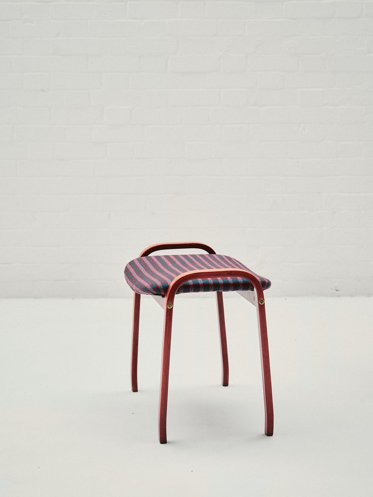 1960s Swedish Lamino Footstool Ottoman In Liberty's Cravat In Scarab Lacquer photo for sale