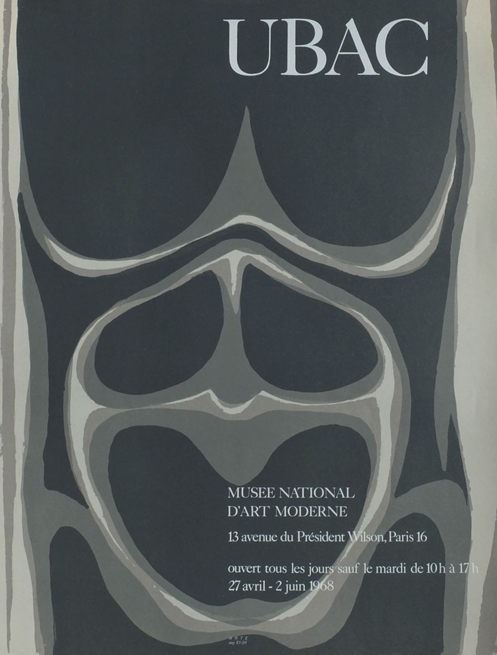 Raoul Ubac Poster Expo 68   Musée National D'art Moderne