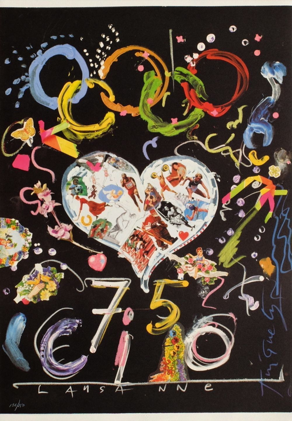 Jean Tinguely Lithograph 75ème Anniversaire Du Cio Lausanne 1992