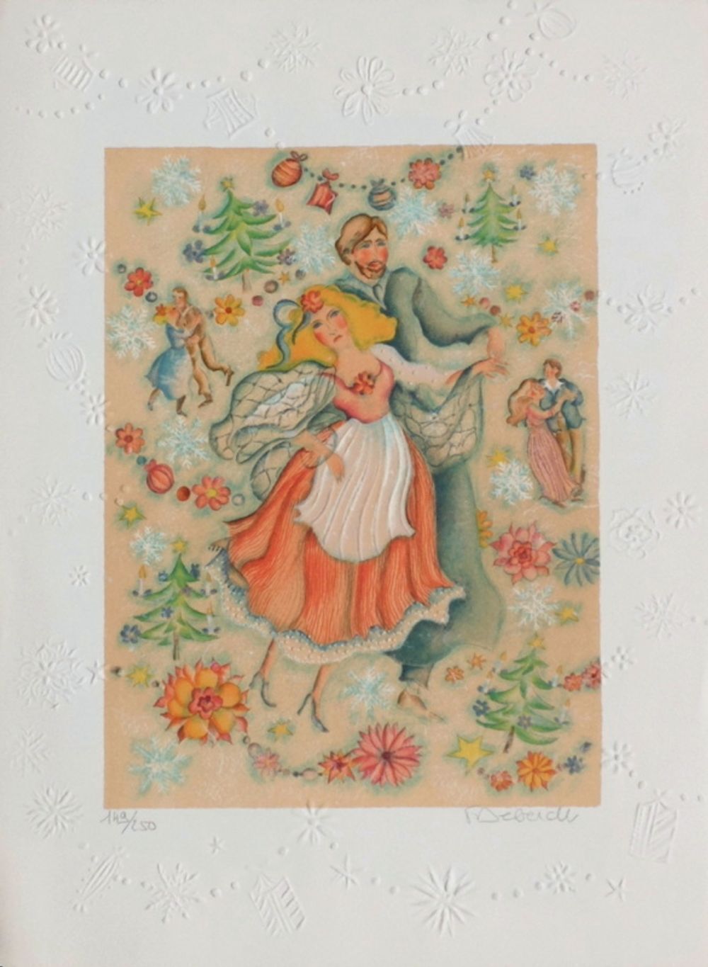 Françoise Deberdt Gesigneerde Lithografie Maison De Poupée IV 1985
