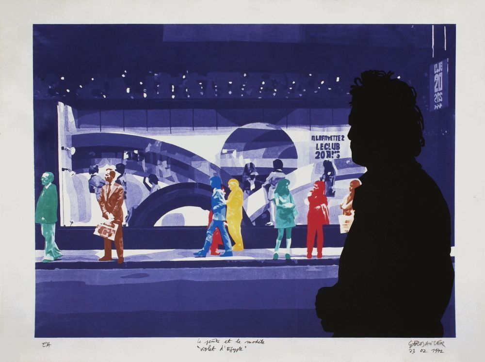 Gérard Fromanger Signed Screenprint Peintre Et Modèle : Violet D'egypte 1972